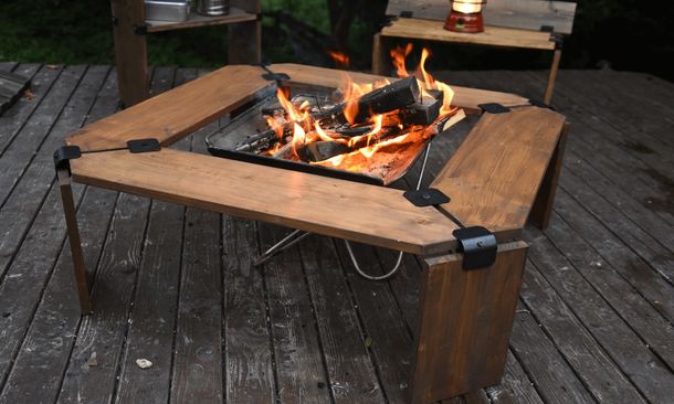 アウトドアをお洒落に楽しめる囲炉裏テーブル『RONOJI WOOD TABLE』簡易作成キットを発売。木材には東濃檜と長良杉を使用