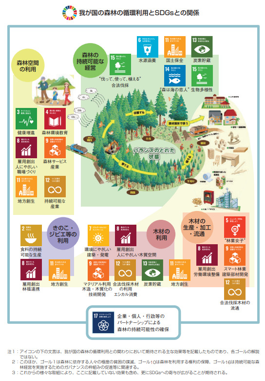 我が国と森林の循環利用とSDGsとの関係